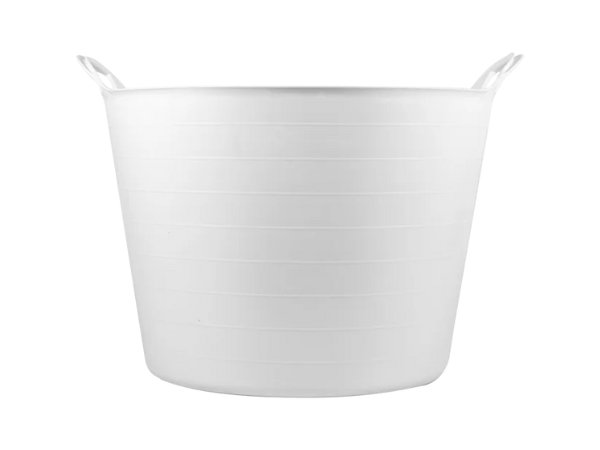 Seau flexible à usage alimentaire blanc