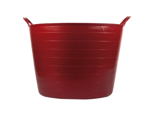 Seau flexible anse plastique rouge